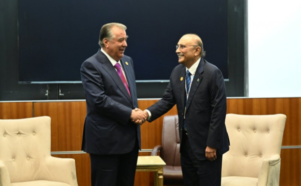 امامعلی رحمان، رئیس جمهور جمهوری تاجیکستان با آصف علی زرداری، رئیس جمهور جمهوری پاکستان دیدار و گفتگو کردند